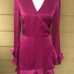 Donna Mizani Revolve Eliza Wrap Dress in Cranberry (Flawed) Size M Photo 1