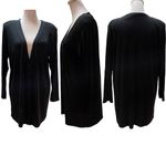 Unique By V. Virella Black Button Front Silky Cardigan Size Large Photo 1