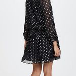 Velvet by Graham & Spenser Dress Chiffon Long Sleeve Black Polka Dot Small Photo 1