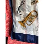 Elegant Musical Notes & Instruments Scarf White Photo 3