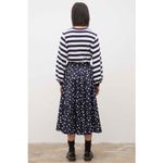 Kowtow Umbrella Skirt Polka Dots Navy & White Size 10 Blue Photo 2