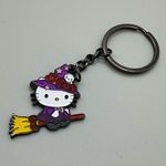 A Rare HTF Hello Kitty Sanrio Halloween Witch Keychain Purple Photo 0