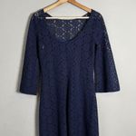 Lilly Pulitzer Topanga Crochet Mini Dress Womens XS Navy Knit Resort Wear Preppy Photo 3