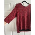 Chico's 3 Womens XL Red Sparkle Jaquard Sparkle Top 3/4 Sleeve Holiday Work Corp Photo 1