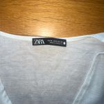 ZARA  Oversized Flowy Light White Short Sleeve Shirt Ruffle size Small Photo 1