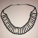 Vintage Boho Seed Bead Beaded Necklace Black Photo 1