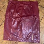 Kate Kasin Red faux leather skirt with front slit NWT woman’s XXL Photo 0
