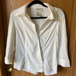 Fred David White Vintage Feminine Button Down Tee Photo 0