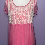 Free People NWT Pink Babydoll Chiffon Aztec Mini Dress Photo 5