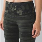 Lululemon  butterfly and striped Olive green and black leggings size 4 Photo 2