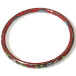 American Vintage Vintage Cloisonné Bangle Bracelet 7.5" Red Silver Blue Pink Green Ladies Jewelry Photo 0