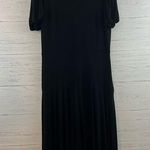 Loft  NWT Black Short Sleeve Jersey Knit Midi Dress Size 10 Photo 0