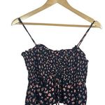 Forever 21  Sweetheart Neck Floral Ruched Babydoll Blouse in Black/Pink Size M Photo 3