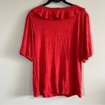 ✨ Beacon Apparel Women’s Red Orange Ruffle Top Medium Photo 7