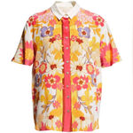 Johnny Was  Penny Button Down Shirt Blouse Floral 100%‎ Silk Pink Cream Size S Photo 0