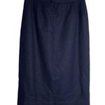 Vintage Richard Evans Pencil Skirt S Navy Blue Wool Blend Lined Button Zip Photo 0