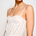 Jonathan Simkhai Ivory Lace Bustier Midi Dress XS Bridal Shower Rehearsal Guest White Photo 1