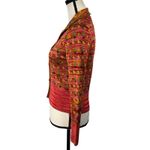 ZARA Small Cardigan Button-Up Stretch Cactus Floral Collared Long Sleeves Multi Photo 4