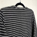 Nanette Lepore  Beaded Kisses Striped Long Bell Sleeve Peplum Top Large Gray Photo 13