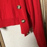 Forever 21  Red Cardigan Sweater Vibrant Knit. Small Photo 2