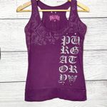 Vintage Y2K Black Label Pink Purple Graphic Racerback Tank Top Size Medium Moto Photo 1