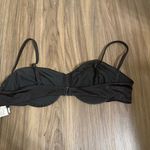 Good American Ruched Stretch-Satin Underwired Bikini Top Photo 5