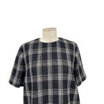 Proenza Schouler Black Plaid Short Sleeve Structured Top Size US 6 Photo 1