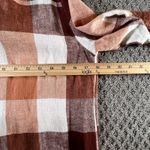Soft Surroundings  Plaid Linen Blend Button Shirt‎ Top Size Small Zip Back Fall Photo 9