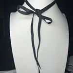 Gold Tone and Crystal Velvet Ribbon Tie Choker Photo 3