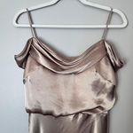 Jenny Yoo Serena Off The Shoulder Cowl Neck Satin Maxi Dress Gown Formal Gold Photo 3