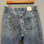 AGOLDE  Riley Crop High Rise Straight Jeans Chewed Hem Haven Blue 32 Photo 5