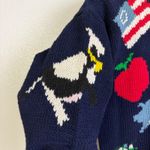 Vtg 1990 The Eagles Eye Cropped Cardigan Sweater Womens M Blue School USA Fruit Size M Photo 8