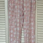 Jaclyn Intimates  Pink & White Drawstring Pajama Lounge Pants - Size Large - VGUC Photo 0