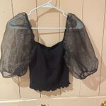 ASOS Black Puff Sleeve Top Photo 1