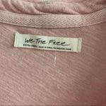 Free People We the Free  The Posh Tee Pink Collar Linen Blend V Neck Top XS Photo 2