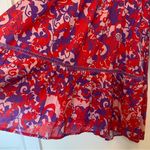 RO’S GARDEN Tyler Abstract Print Cotton Mini Shirt Dress Red/Purple Sz Large Red Photo 10