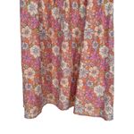 Sunday Best Floral Babydoll Dress size Large Smocked Aritzia Puff Cap Sleeves Orange Photo 3