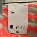 NWT STYLUS neon “tangerine fun” diamond embroidered shorts 12 Orange Photo 4