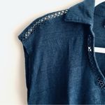 Calypso St. Barth ’s 100% Linen Blue V-neck Cropped Top Women’s Size S Photo 2