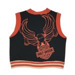 Harley Davidson Full Zip Top Women L Black/Orange 2005 Festival Moto Biker VTG Photo 1