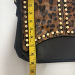 Cow Hair On Hide Black Crossbody Purse Studded Faux Leather Biker Westerncore Photo 8