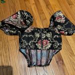 SheIn Brocade Jacquard Off Shoulder Paisley Paneled Bustier Puff square Renaissance Photo 3