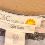 C&C California Striped 100% Linen Tassel Tunic Coverup Blue Pink Small Photo 2