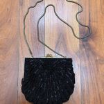 Vintage Beaded Black Clam Shell Purse Photo 0