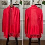 Lilly Pulitzer Tatum Open Cardigan Sweater Spicy Coral Tassel Fringe $128 S Photo 1