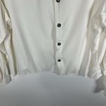 CP Shades  San Francisco Top‎ Women Large Rayon Button Up Shirt Ivory Vintage Photo 2