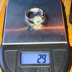 Natural Aquamarine Sterling Silver Halo Ring Size 6 Photo 8