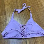 Shade & Shore  Lace-Up Halter Bikini Top Womens Size Small Purple Padded Swim Top Photo 1