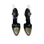 Prada  Black Patent Leather T-Strap Metallic Ombre Toe Pumps Heels EU 38.5 Photo 1
