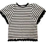 Kate Spade Broome Street Stripe Flutter Sleeve Top - Black & White Tassel Tee Photo 1